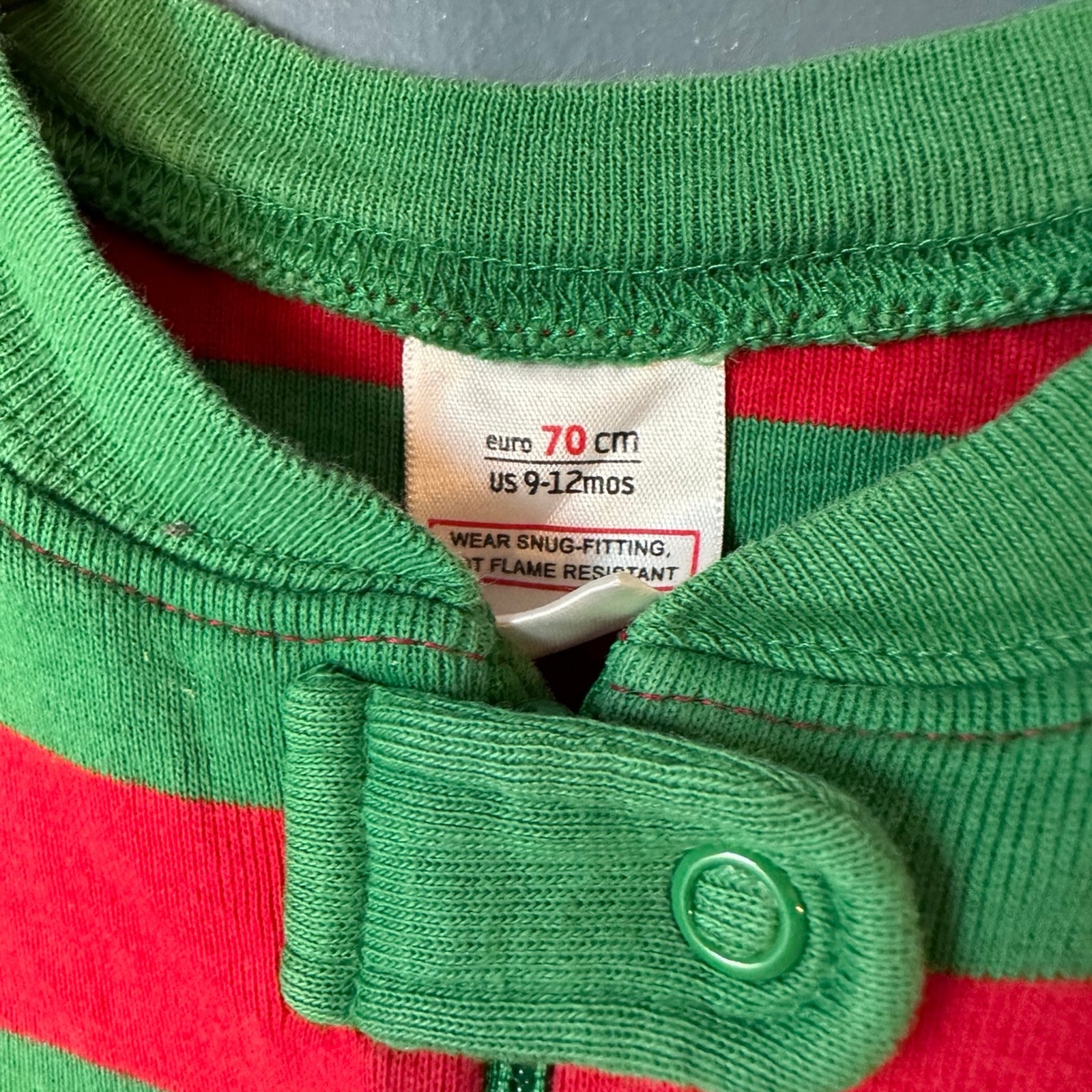 Hanna Andersson Mixed Christmas Stripe Zippie — image 2 of 2